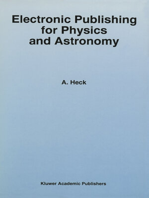 cover image of Electronic Publishing for Physics and Astronomy